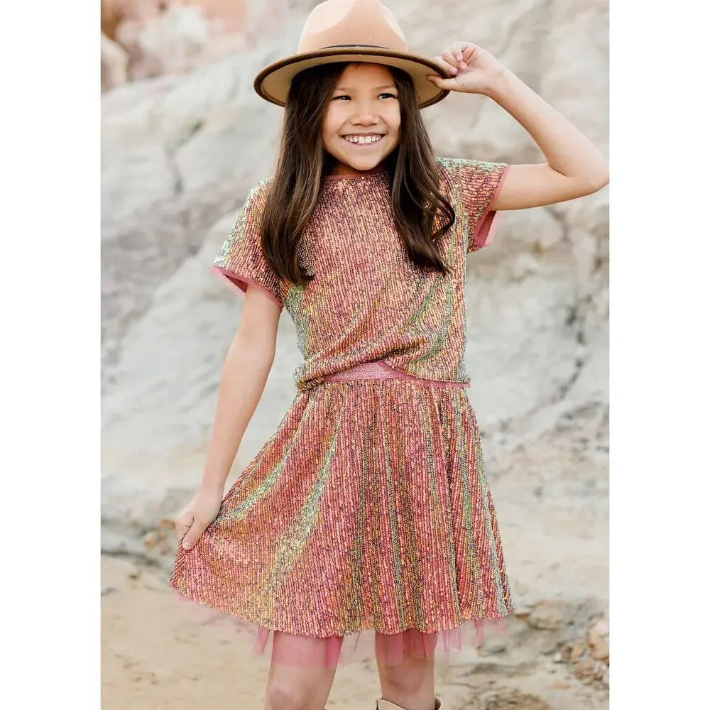 Joyfolie Mia Joy Izzy Top in Wild Rose Girl’s Size 5